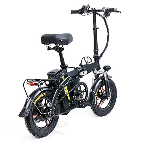 Electric Bike : LZMXMYS electric bike, 14" Folding Electric Bike, 400W City Commuter Ebike, Removable lithium battery 48V 8AH / 13AH with Three Working Modes Electric Bicycle for Adults and Teenagers, 8AH (Size : 13AH)