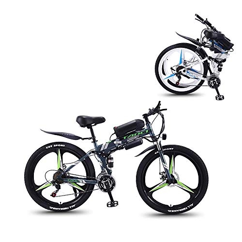Electric Bike : LZMXMYS electric bike, 26'' Electric Mountain Bike with Removable Large Capacity Lithium-Ion Battery (36V 350W), Electric Bike 21 Speed Gear And Three Working Modes (Color : Gray, Size : 10AH)