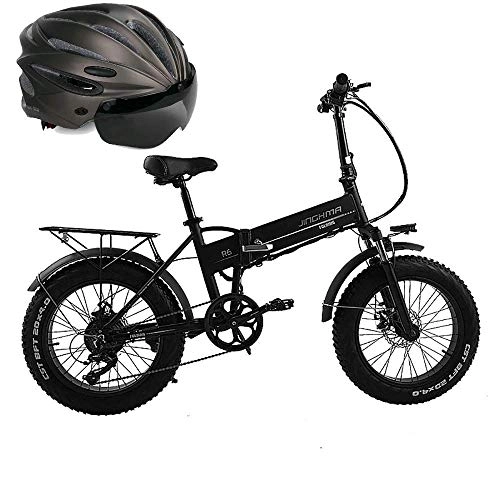 Electric Bike : LZMXMYS electric bike, Electric Bike For Adults Beach And Snow Folding 350W Electric Bicycle Lithium Battery Booster 20-inch Wide Tires Instead Fat Tires 48V New Electric Bicycle Sport Mountain Bicycle