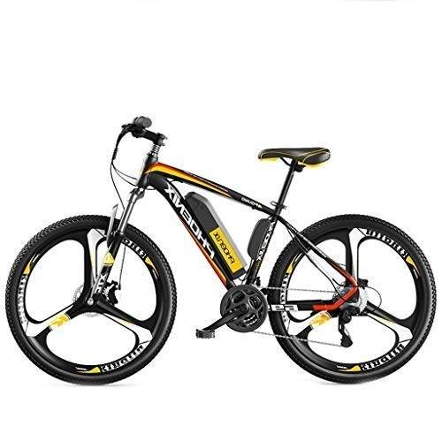 Electric Bike : LZMXMYS electric bike, Electric Bikes For Adult, Mens Mountain Bike, High Steel Carbon Ebikes Bicycles All Terrain, 26" 36V 250W Removable Lithium-Ion Battery Bicycle Ebike (Color : Yellow)