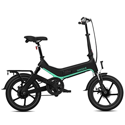 Electric Bike : LZMXMYS electric bike, Electric Bikes For Adult16 Foldable E-Bike 36V 7.8Ah 250W 25KM / h Electric Bikes Adjustable Lightweight Frame E-Bike For Sports Cycling Travel Commuting (Color : Black)