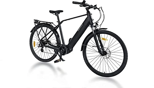 Electric Bike : MAGMOVE Electric Bike, 28 Inch E-MTB, 250W Motor, 8-Speed Gearbox, E-Bikes with 36V / 13AH Removable Lithium Battery, 25km / h, 60km for Outdoor Cycling Travel Work, Dual disc brakes, Black, Bikes for men