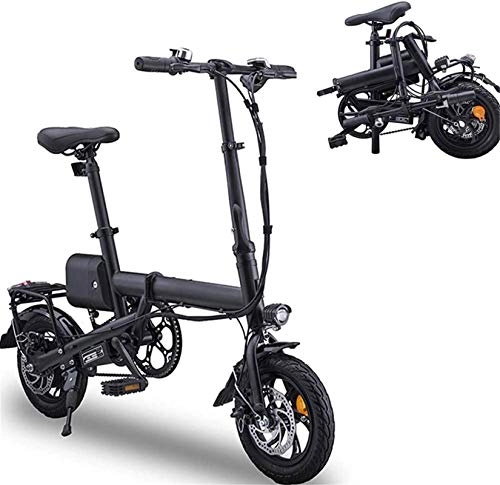 Electric Bike : min min Bike, Electric Folding Bike Lightweight Foldable Compact Ebike, 12 Inch Wheels, Pedal Assist Unisex Bicycle, Max Speed 25 Km / H, Portable Easy To Store in Caravan, Motor Home, Boat
