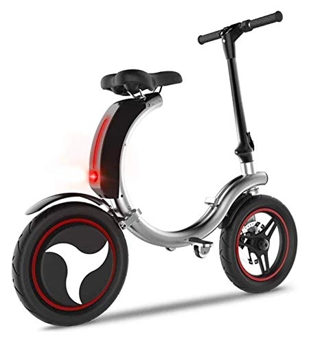 Electric Bike : min min Bike, Fast Electric Bikes for Adults 36V 7.8Ah Electric Bike 14 inch Electric Bike Lithium-Ion Battery 350W Urban Commuter Ebike for Adults with App (Color : Black) (Color : Silver)