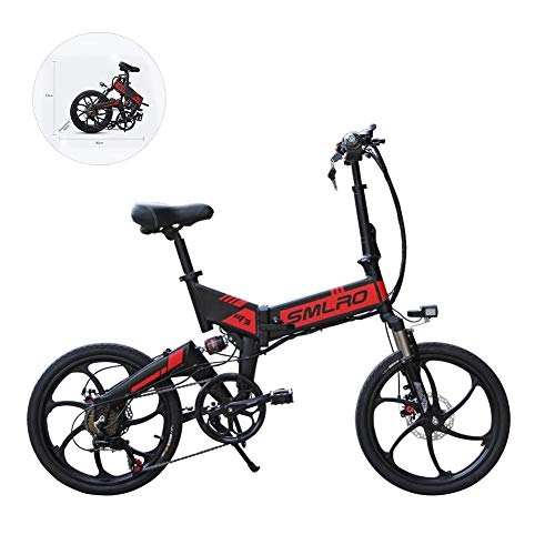 Electric Bike : Mini Electric Bike, with Detachable Lithium Battery with LED Headlights Level 5 Cruise Control LCD Instrument(Foldable)