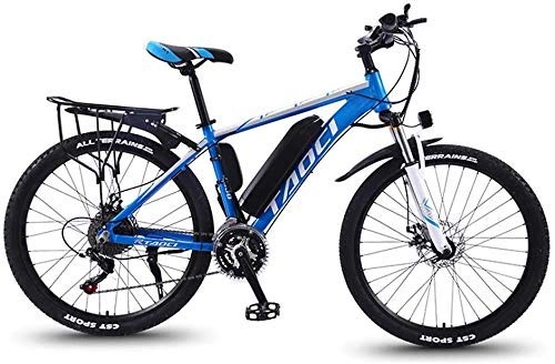 Electric Bike : Mountain Bike Electric for Adult Aluminum Alloy Bicycles All Terrain 26" 36V 350W 13Ah Detachable Lithium Ion Battery Smart Ebike Mens, Yellow 1, 13AH 80 km XIUYU (Color : Blue 1)