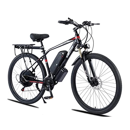 Electric Bike : Mountain Electric Bike 1000W for Adults 29 Inch Electric Bike 48V Men Bicycle High Power Electric Bicycle (Color : Black, Number of speeds : 21)