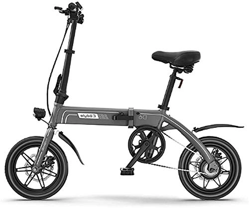 Electric Bike : MQJ Ebikes Electric Bike, Folding Electric Bicycle for Adults, Commute Ebike with 250W Motor, Max Speed 25 Km / H, 3 Work Modes, Front and Rear Disc Brake, Grey, 80Km