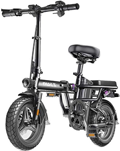 Electric Bike : MQJ Ebikes Electric Bikes for Adults, Folding E-Bike, Max Speed 25Km / H, Max Load 150Kg, 48V Lithium-Ion Battery, Eco-Friendly Bike for Urban Commuter, Black, 300Km