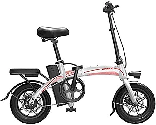 Electric Bike : MQJ Ebikes Fast Electric Bikes for Adults 14 Inches Wheel High-Carbon Steel Frame 400W Brushless Motor with Removable 48V Lithium-Ion Battery Portable Lightweight Folding Electric Bike for Adult