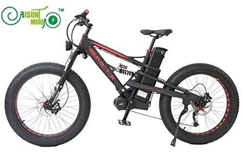 Electric Bike : Mustang DNM Dual Suspension 48V 1000W 8Fun Mid-Drive Motor Electric Fat Bike with 26.1AH Li-ion Battery