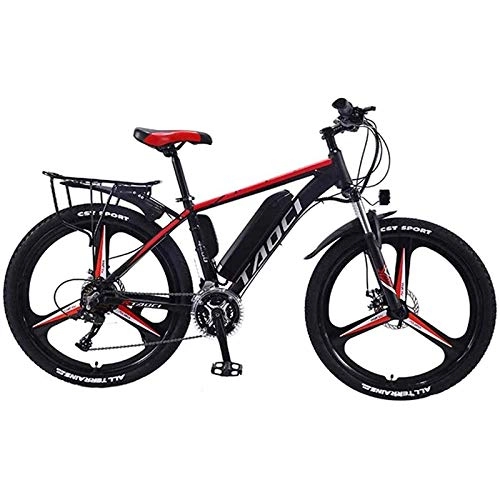 Electric Bike : MZBZYU Electric Bikes for Adult, Magnesium Alloy E-bike LED Bicycles All Terrain, 26" 36V 350W 30 Speeds Removable Lithium-Ion Battery Mountain Ebike, Red, 13AH 90KM