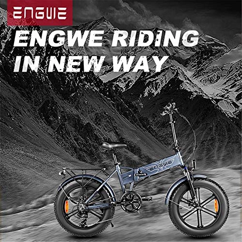 Electric Bike : N&F ENGWE EP-2 Snow Electric Bikes for Adult, Aluminum Alloy Snow Electric Bicycle, 48V 500W 12.5Ah Built-In Removable Lithium-Ion Battery，Maximum Riding Range 50KM (Grey)
