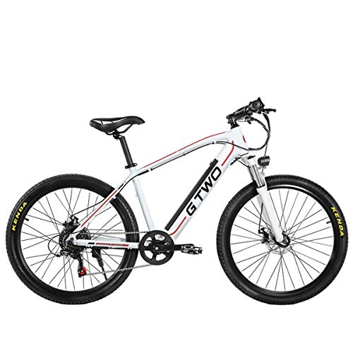 Electric Bike : Nbrand 26" / 27.5" Adult Electric Bike, Removable Lithium Battery, Professional 27 Speed Transmission Electric Mountain Bike (White, 27.5" Plus 1 Replacement 9.6Ah)