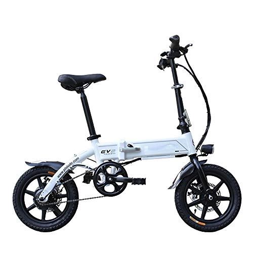 Electric Bike : NBWE Electric Bike two-wheel folding adult ultra light 14 inch 36V lithium battery men and women small moped