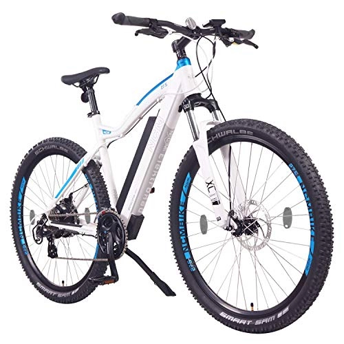 Electric Bike : NCM Moscow Electric Mountain Bike, E-Bike, 250W, E-MTB, 48V 13Ah 624Wh Battery (27, 5" White)