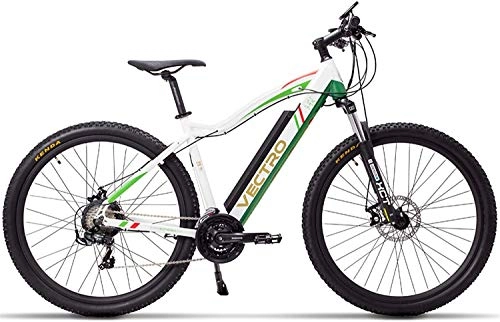 Electric Bike : NENGGE VECTRO 29 Inch Electric Bicycle, Mountain Bike, Hidden Lithium Battery, 5 Level Pedal Assist, Lockable Suspension Fork (Color : White Standard)