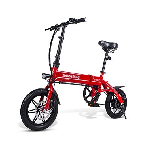 Electric Bike : OD-B Foldable Electric Bicycle 14 Inch 25km / h Aluminum Alloy Ebike 36V 8AH 250W Unisex Adult Youth Electric Bike with Pedals Power Assist, Red