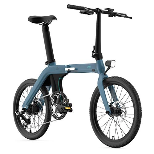 Electric Bike : Order Now 20 Inch Tire Size FIIDO D11 Folding Moped Electric Bike for Adults, 36V, 250W, 80-100 Km Mileage, 7-speed gear with 3 adjustable levels in moped mode endows（Sky Bule）