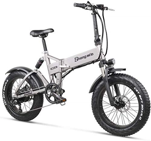 Electric Bike : Oulida Electric bicycle, Mountain bikes electric motor electric bicycle folding lithium aluminum frame 20 inch tread fat adult 48V500W electric snowmobile woo (Color : -, Size : -)