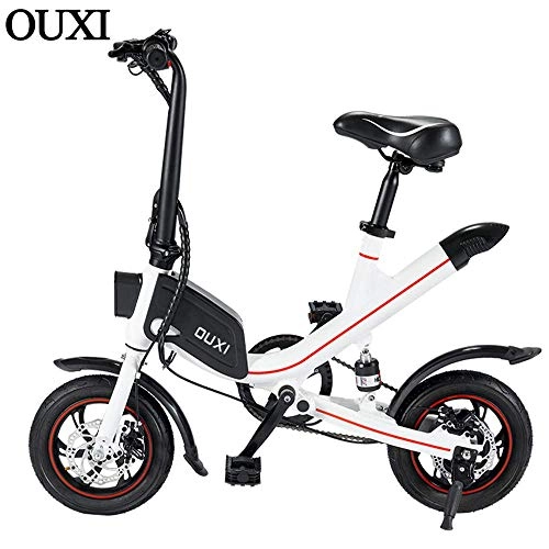 Electric Bike : OUXI 350w Electric Bike For Adults, Folding Ebike With 6.6ah Lithium Battery, Up To 25km / h City Bicycle For Outdoor Cycling Travel And Commute (white)