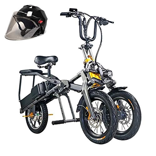 Electric Bike : Pc-Glq Electric Bike Electric Mountain Bike 350W Ebike 14'' Electric Bicycle, 30MPH Adults Ebike with Lithium Battery, Hydraulic Oil Brake, Inverted Three-Wheel Structure Electric Bicycle