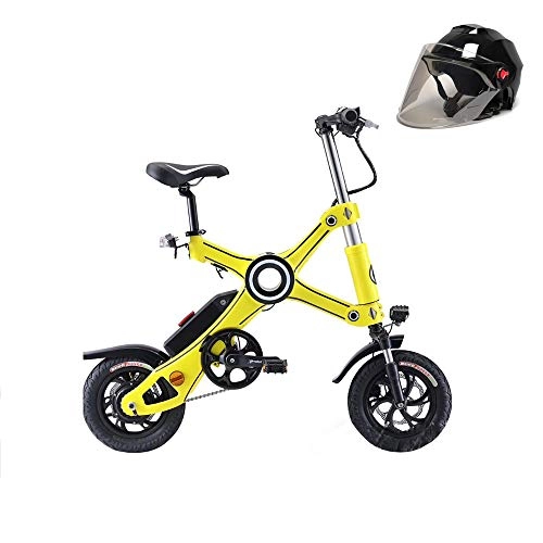 Electric Bike : Pc-Glq Folding Electric Bike Beach Snow Bicycle Ebike 250W Electric Electric Mountain Bicycles, Parent-Child Electric Bicycle Aluminum Alloy Frame, Yellow