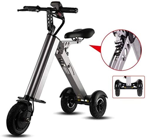 Electric Bike : Portable, foldable electric bicycle (K-f? Rmiges, rechargeable lithium battery bicycle) with 3-speed circuit (electromagnetic brake and front wheel brake) for more security