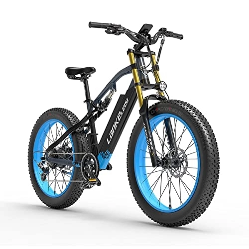 Electric Bike : QDCFY Lankeleisi RV700 Electric Hunting Bike (Blue)