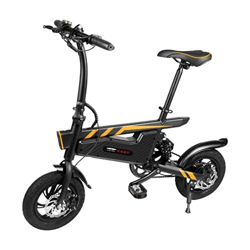 Electric Bike : Qnlly Electric Assisted Riding 250W 6Ah Ebike, Electric Folding Bike with LED Headlight for Adults, Front and Rear Mechanical Disc Brakes Electric Bicycles