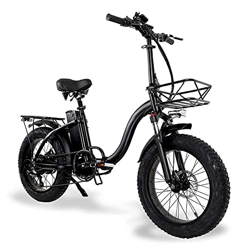 Electric Bike : QTQZ Multi-purpose Electric Bike Portable Urban Folding E-Bike Unisex Adults MTB 750W Folding Electric Bike 20 Inch 4.0 Fat Tire Mountain Bike 48V Lithium Battery Front & Rear Disc Brake