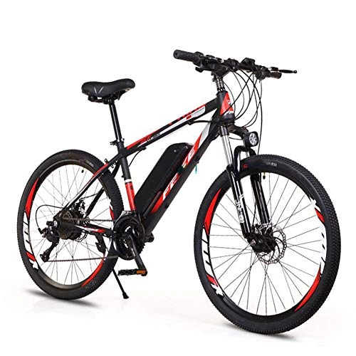 Electric Bike : QYL Electric Mountain Bike, Magnesium Alloy Ebikes Bicycles All Terrain 36V 8AH Lithium-Ion Battery for Adults, 21 Speed Shifter, A