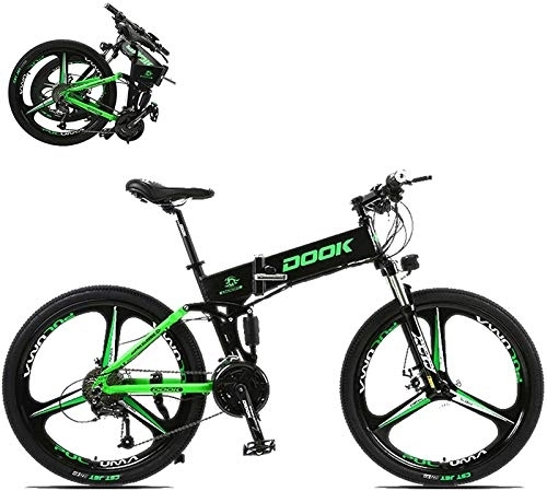 Electric Bike : RDJM Ebikes, 26-In Folding Electric Bike for Adult with 250W36V8A Lithium Battery 27-Speed Aluminum Alloy Cross-Country E-Bike with LCD Display Load 150 Kg Electric Bicycle with Double Disc Brake