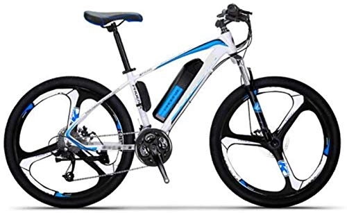 Electric Bike : RDJM Ebikes, 26 inch Mountain Electric Bikes, bold suspension fork Aluminum alloy boost Bicycle Adult Cycling (Color : Blue)