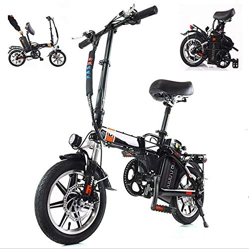 Electric Bike : RDJM Ebikes, 48V / 250W / 14 Inch Light Folding Electric Bike for Adults, Smart Folding Electric Car, on Behalf of Driving Portable Series with 10-20Ah Battery (Size : 15AH)
