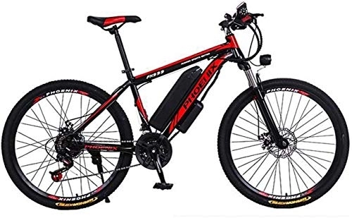 Electric Bike : RDJM Ebikes, Adult 26 Inch Electric Mountain Bike, 36V 10.4AH Lithium Battery Electric Bicycle, With Car Lock / Fender / Span Beam Bag / Flashlight / Inflator (Color : A, Size : 24 speed)