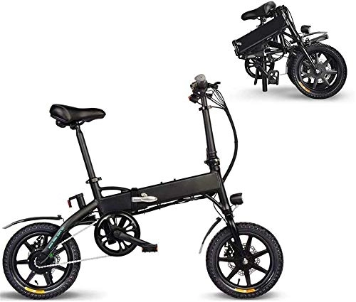 Electric Bike : RDJM Ebikes, Adult Folding Electric Bikes Comfort Bicycles Hybrid Recumbent / Road Bikes 14 Inch, 7.8Ah Lithium Battery, Aluminium Alloy, Disc Brake for Adults, Men Women (Color : Black)