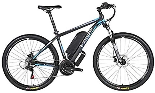 Electric Bike : RDJM Ebikes, Electric mountain bike, 36V10AH lithium battery hybrid bicycle, (26-29 inches) bicycle snowmobile 24 speed gear mechanical line pull disc brake three working modes, Blue, 16 * 17in