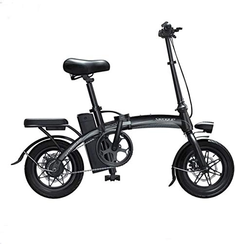 Electric Bike : RDJM Ebikes Fast Electric Bikes for Adults Portable and Easy to Store Lithium-Ion Battery and Silent Motor Thumb Throttle with LCD Speed Display (Color : Black)