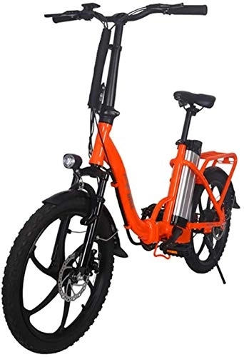 Electric Bike : RDJM Ebikes, Folding Electric Bike for Adults, Dual Disc Brakes 20 Inch City Commute Ebike 36V Removable Lithium Battery 250W Motor LCD Display (Color : Orange)