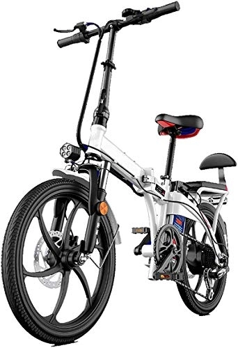 Electric Bike : RDJM Electric Bike, 20" Foldaway City Electric Bike, Assisted Electric Bicycle 250W Sport Bicycle with 48V Removable Lithium Battery