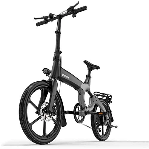 Electric Bike : RDJM Electric Bike, Adult Mountain Electric Bike, 384WH 36V Lithium Battery, Magnesium Alloy 6 Speed Electric Bicycle 20 Inch Wheels (Color : A)