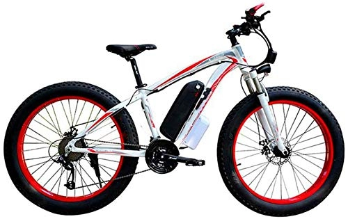 Electric Bike : RDJM Electric Bike Adult Snow Electric Bicycle, 4.0 Fat Tire Electric Bicycle Professional 27 Speed Disc Brake 48V15AH Lithium Battery Suitable for 160-190 Cm Unisex