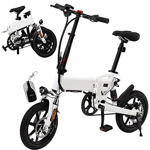 Electric Bike : RSTJ-Sjef Folding Electric Bike, 14 Inch Electric Bicycle for Adults with 36V / 8Ah Battery And 250W Brushless Motor, 3 Riding Modes And 7 Speed Gear