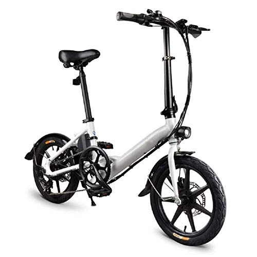 Electric Bike : RVTYR 14 Inch Folding Electric Bicycle, Foldable Electric Bike, Electric Folding Bike Foldable Bicycle Safe Adjustable Portable for Cycling, 250W, 25Km / H Max Speed, 120Kg Payload electric folding bike