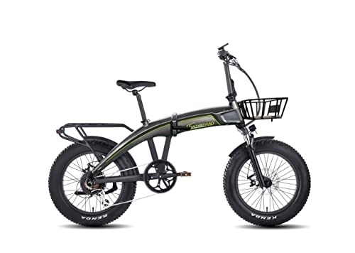 Electric Bike : SachsenRAD E-Folding Bike F6 Safari with Basket and StVZO Shimano 7-Speed Derailleur Gears, 36 V 374.4 Wh Battery, 250 W Motor, Women's Men's E-Folding Race Bike