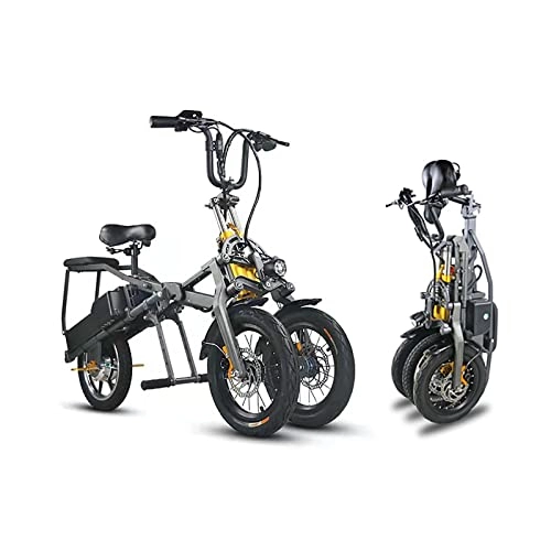 Electric Bike : SBQ 3 Wheel Folding Electric Bike for Adults, 350W Removable Lithium Battery 48V Motor Travel Electric Bike, Electric Bicycle / Commute bike Outdoor Fitness