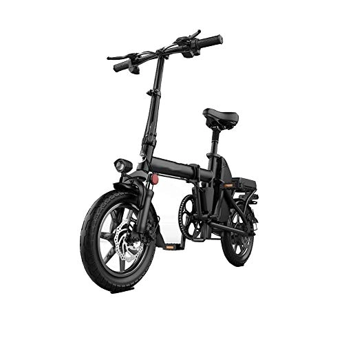 Electric Bike : SDFG Electric folding 14 inch bicycle small generation driving lithium battery to help travel light mini bike