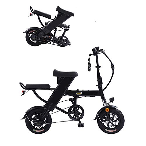 Electric Bike : SHENXX Electri Bike, 12'' Electric Bicycle with Removable 45V 25AHLithium-Ion Battery for Adults, Black