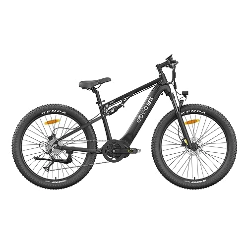 Electric Bike : Somerway Electric Hybrid Bike, 350W Powerful Engine, 48V 10AH Large-capacity Battery, Up to 50km, Electric Mountain Bikes for Adults with Smart LCD Display (Black)